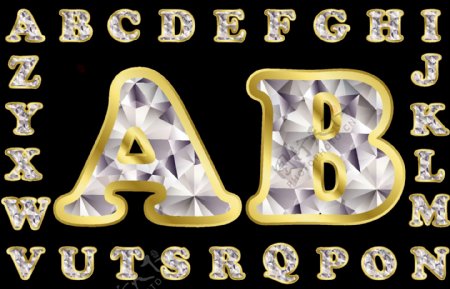 钻石英文字母图片