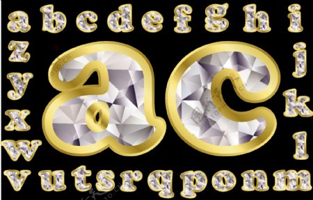 钻石英文字母图片