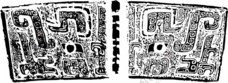 印花矢量图黑白色民族抽象古代标记免费素材