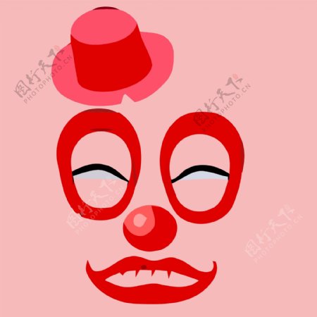 印花矢量图民族风格小丑粉红色红色免费素材
