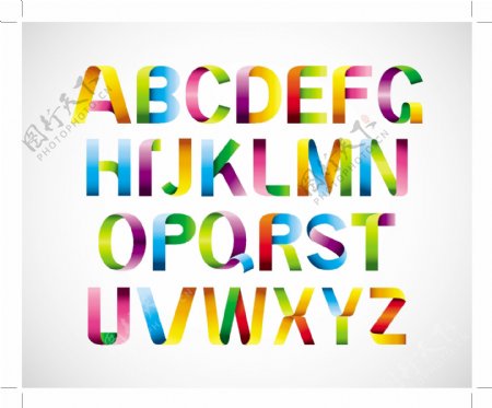 彩色字母设计矢量素材