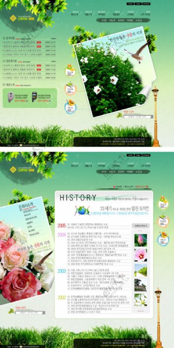 韩国风景旅游类网站模板
