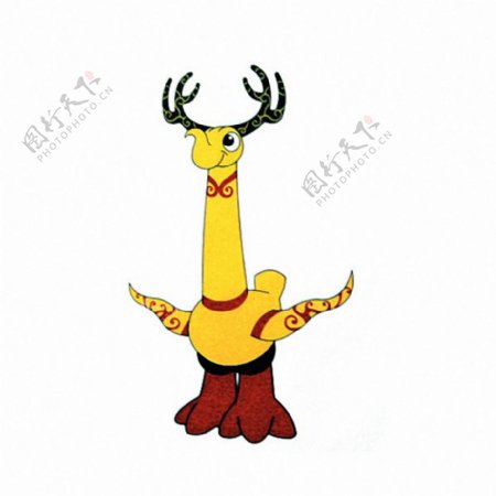 位图抽象动物鹤色彩卡通动物免费素材