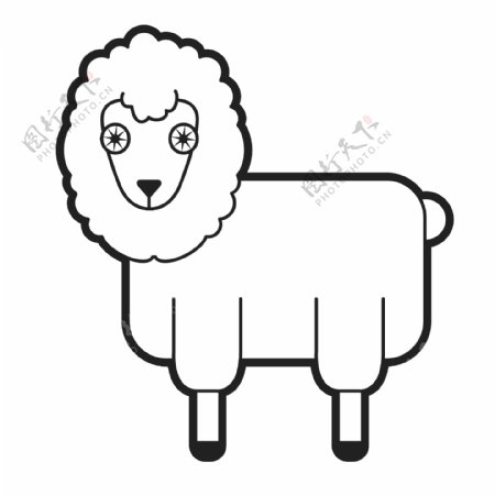 印花矢量图动物羊抽象动物色彩免费素材