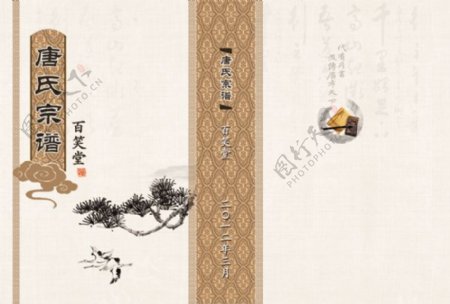 中国传统族谱家谱封面设计PSD素材