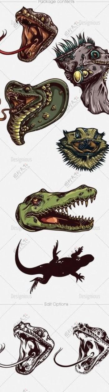 恐龙蛇纹身图案