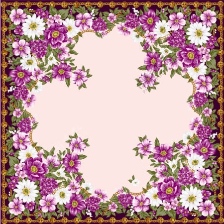 紫色花朵花纹
