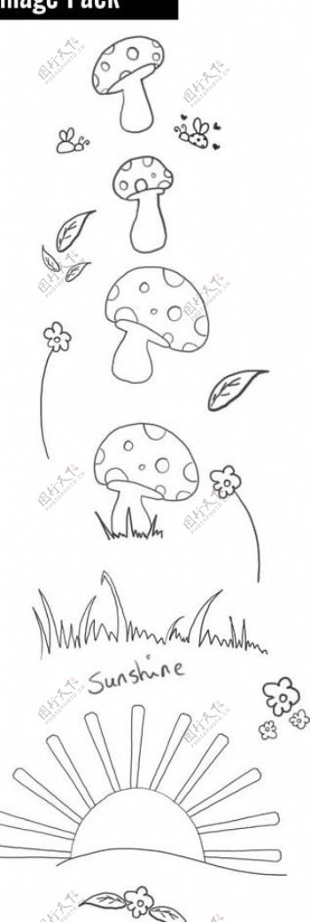 卡通蘑菇笔刷图片