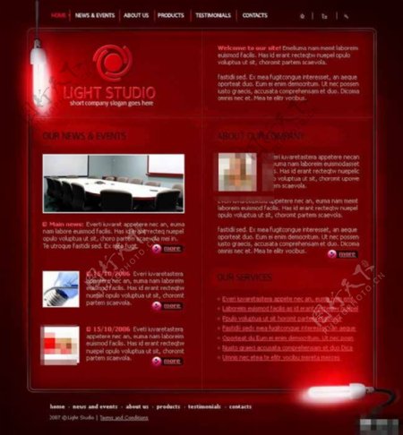 红色光源工作室网页模板