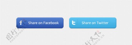 facebook推特社会分享按钮设置PSD