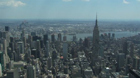 纽约的摩天大楼和哈得逊河2股票的录像视频免费下载