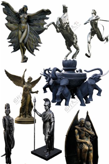 欧式雕塑素材集合高清晰雕塑psd图片