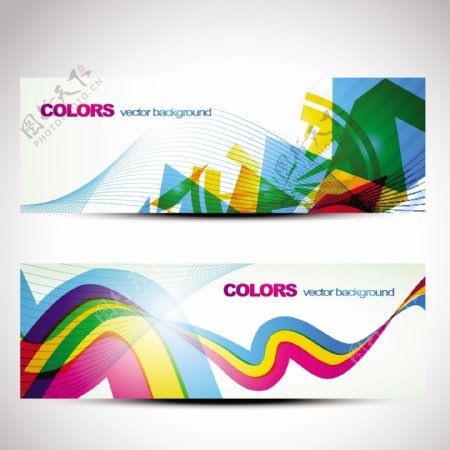 色彩时尚的卡片背景矢量素材