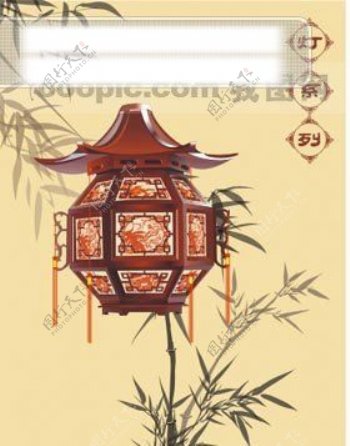 一款精美传统宫灯灯中国传统文化水墨竹子