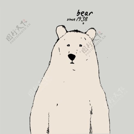 印花矢量图可爱卡通卡通动物熊文字免费素材