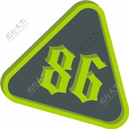 印花矢量图徽章标记文字数字绿色免费素材