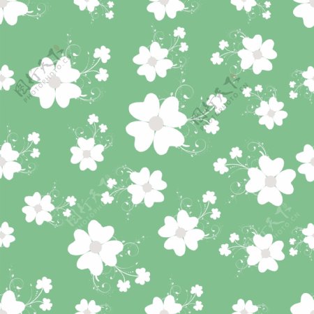 快乐的圣巴特里克节无缝图案的绿色背景美丽的花朵