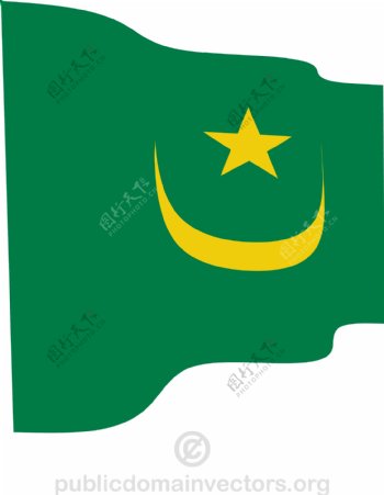 毛里塔尼亚国旗挥舞