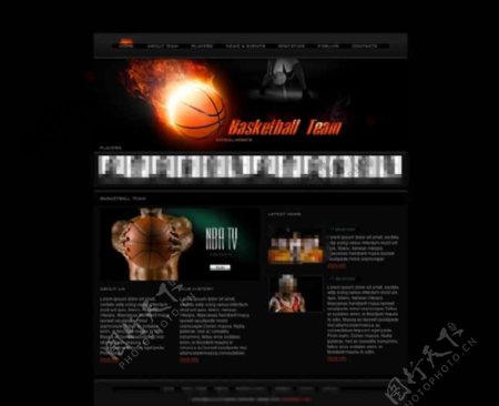 黑色漂亮篮球企业网站模板