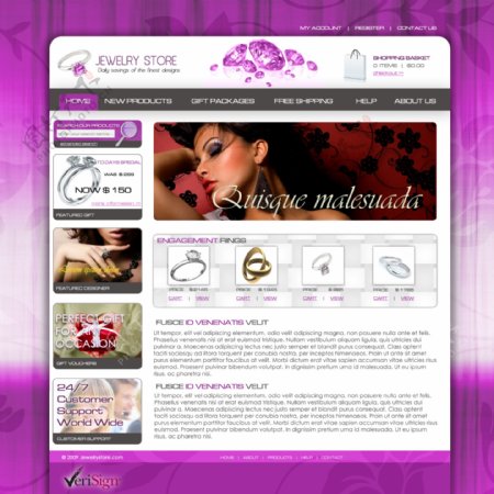 珠宝店网站PSD模板