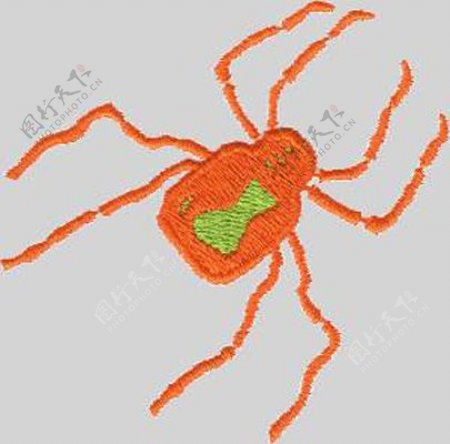 绣花动物蜘蛛织网免费素材