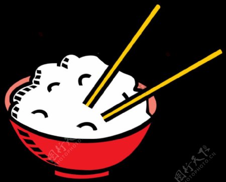 水稻和筷子碗