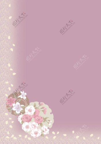 淡紫花朵展板底图