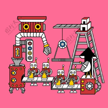 韩国机器人卡通插画12