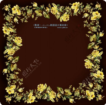 HanMaker韩国设计素材库背景底纹花纹边框相框图案