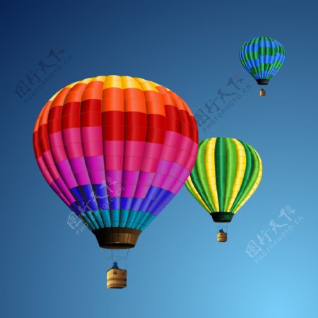 热气球矢量素材热气球飞行矢量素材
