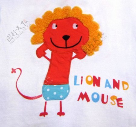童装贴布卡通动物狮子免费素材