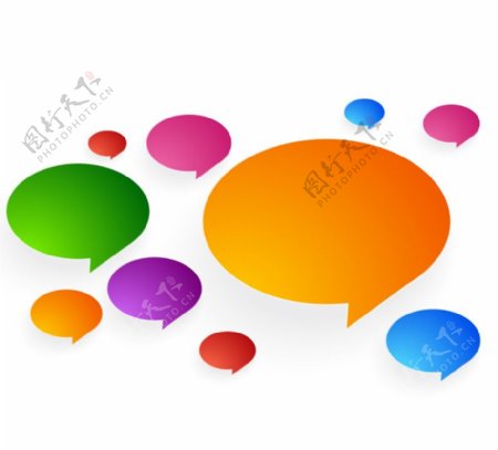 彩色语言气泡背景矢量素材