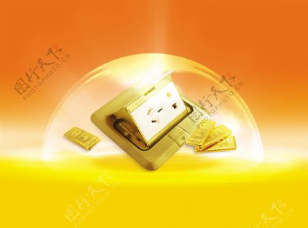黄金品质插座图片