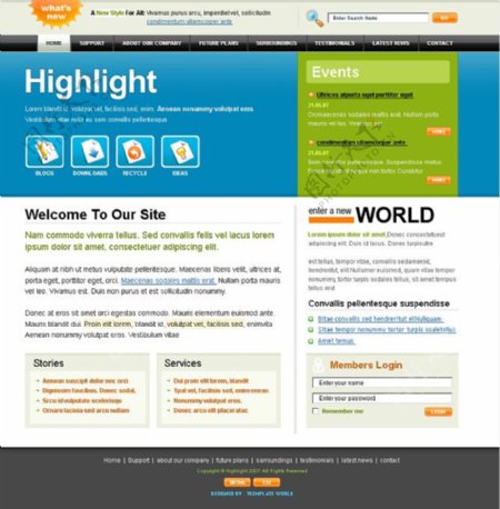 光线公司网页psd模板