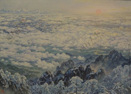 黄山日出云海图片
