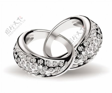 闪亮结婚戒指矢量素材2