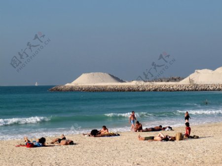 迪拜棕榈岛海滩图片
