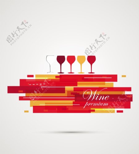 抽象葡萄酒菜单图片