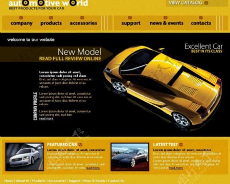汽车展览网页模板图片