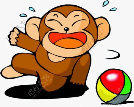 位图卡通动物猴子可爱卡通色彩免费素材