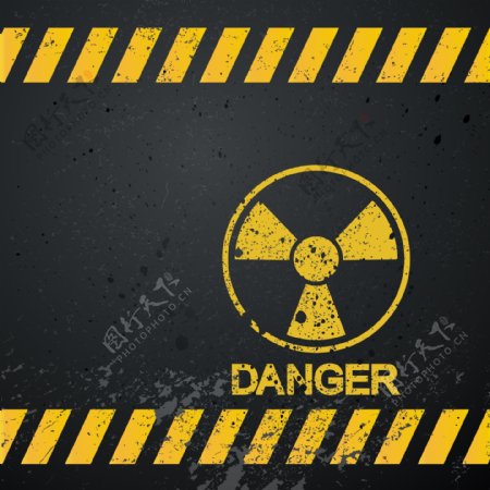 核辐射危险警告图标矢量素材