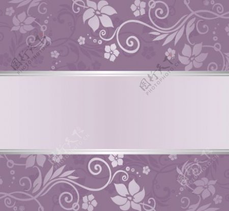 紫色花的装饰图案背景矢量06