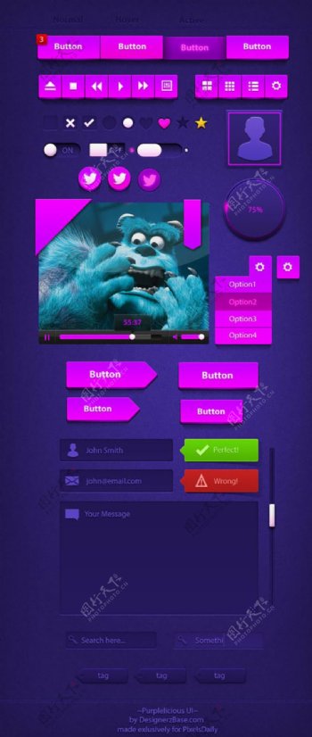 紫色网页界面UI设计