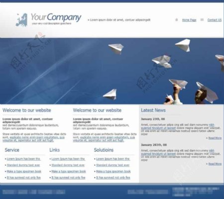 商务大图企业网站CSS模板