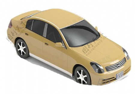 黄色汽车3d模型
