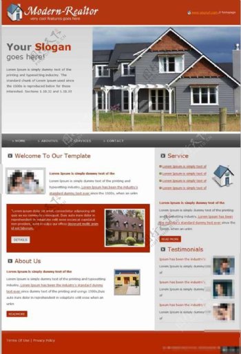 现代房地产经纪人网页模板