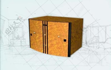 国际主义家具柜子0093D模型