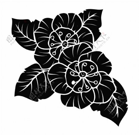 黑色的花朵形状设计