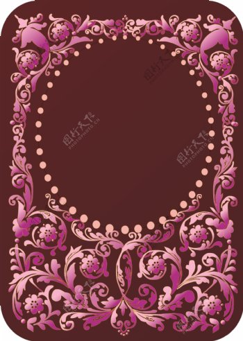 欧式紫色花纹矢量素材