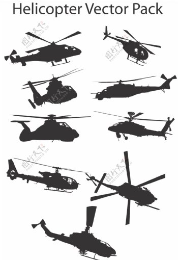 矢量素材直升机图片
